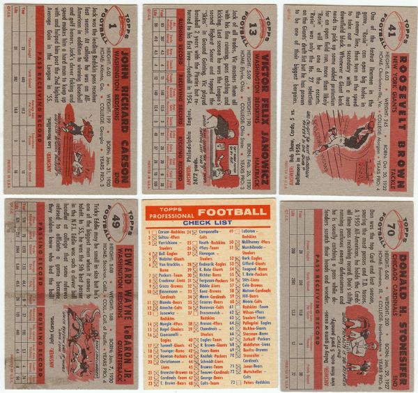 Super High-Grade 1956 Topps Football Complete Set (122)