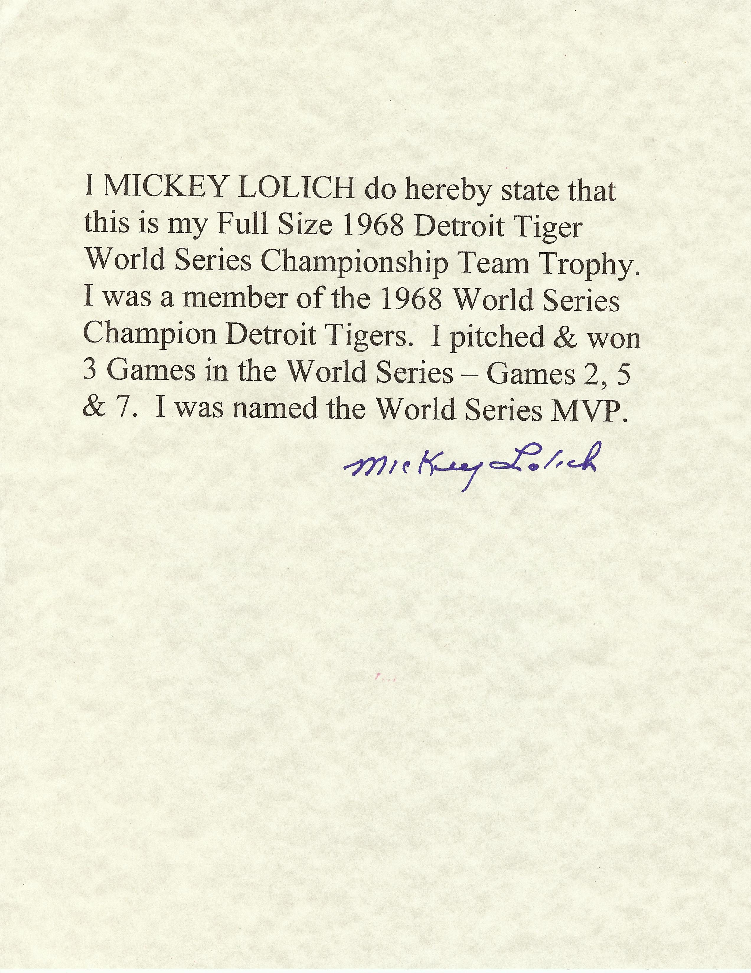 mickey lolich 1968 world series