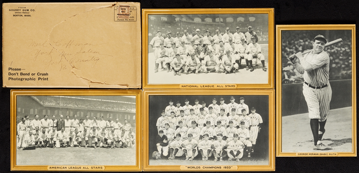1933-34 Goudey Premiums Complete Set with Babe Ruth (4)
