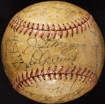 1937 New York Yankees World Champs Team-Signed OAL Baseball with Lou Gehrig, Joe DiMaggio on Sweet Spot (BAS)