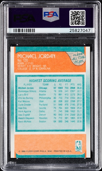 1988 Fleer Michael Jordan All-Star No. 120 PSA 10