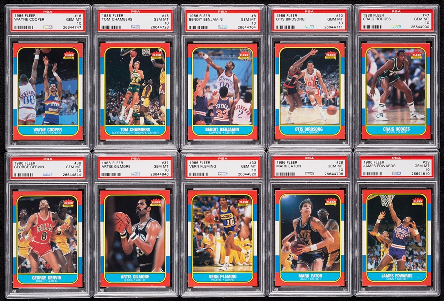 1986 Fleer Basketball PSA 9 or Higher Complete Set With Michael Jordan PSA 9 - No. 49 PSA Registry (132)