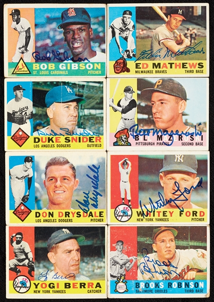 Signed 1960 Topps Baseball Near Set (525/572)