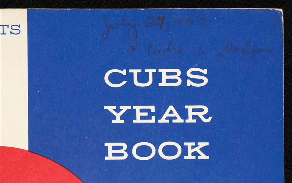 Ty Cobb Signed 1953 Chicago Cubs Yearbook (BAS)