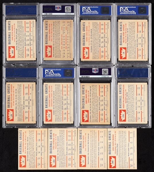 1960 Fleer Baseball Greats Super High-Grade Complete Set (79) - 73rd on PSA Set Registry