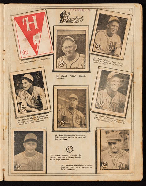 1945-46 Carmelo Deportivo Cuban Baseball Card Album and Card Set (100)