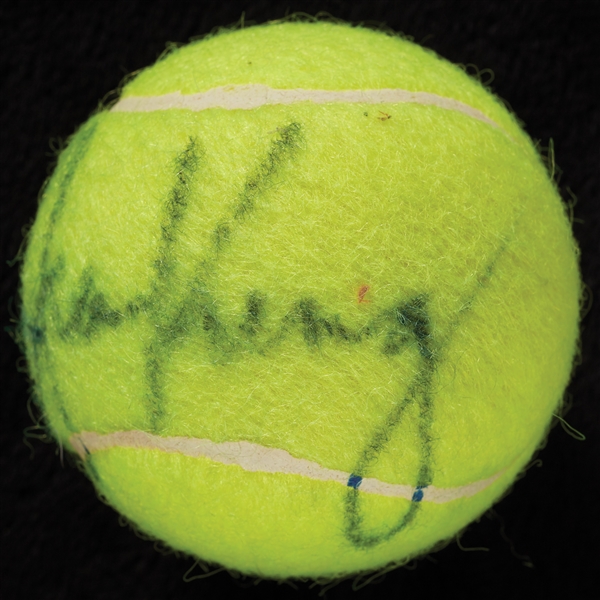 Billie Jean King Single-Signed Tennis Ball