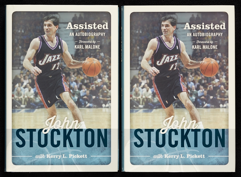 John Stockton Signed Assisted Books Pair (PSA/DNA) (2)