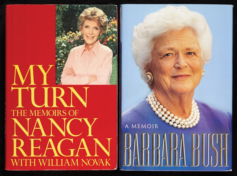 First Ladies Signed Books Pair with Nancy Reagan, Barbara Bush (2)