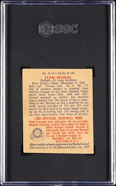 1949 Bowman Stan Musial No. 24 SGC 1