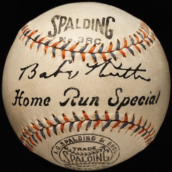 Babe Ruth Single-Signed Spalding Home Run Special Baseball (Graded PSA/DNA 6.5) (AUTO 6) (BAS)