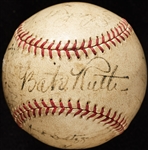 1934 New York Yankees Team-Signed OAL Harridge Baseball with Ruth & Gehrig (23) (JSA) (BAS)