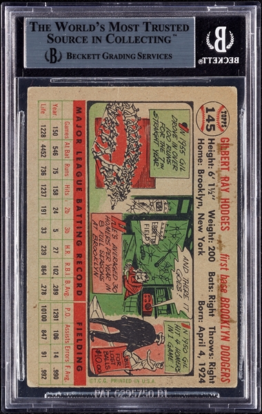 Gil Hodges Signed 1956 Topps No. 145 (BAS)