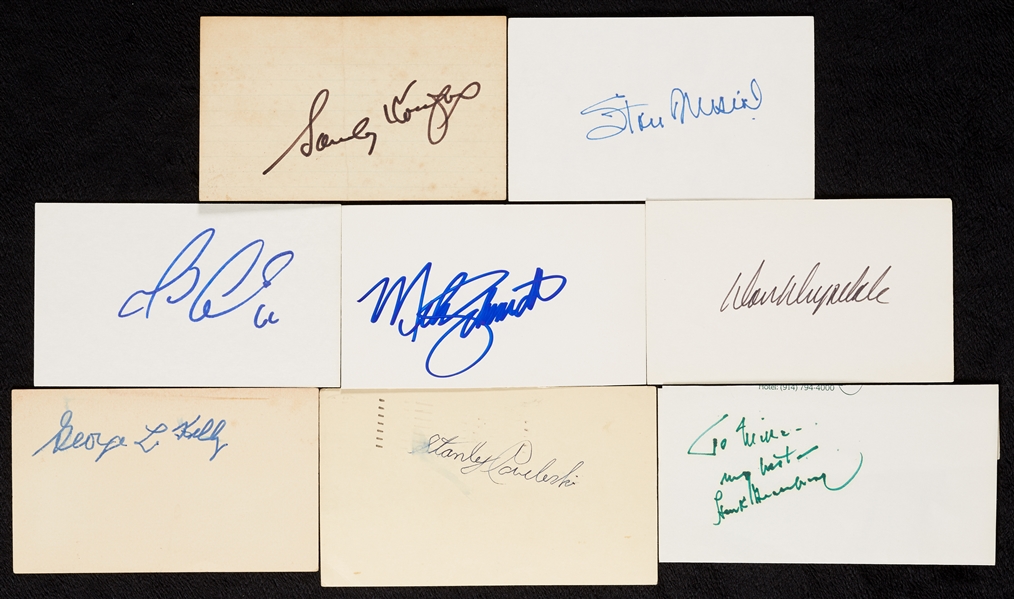 Signed Index Cards, Cuts, Etc. Group (270)