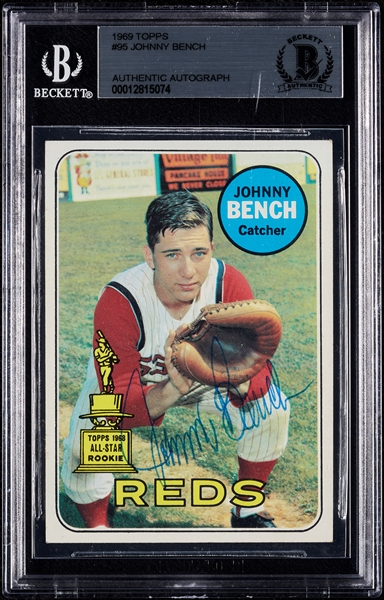 Johnny Bench Signed 1969 Topps No. 95 (BAS)