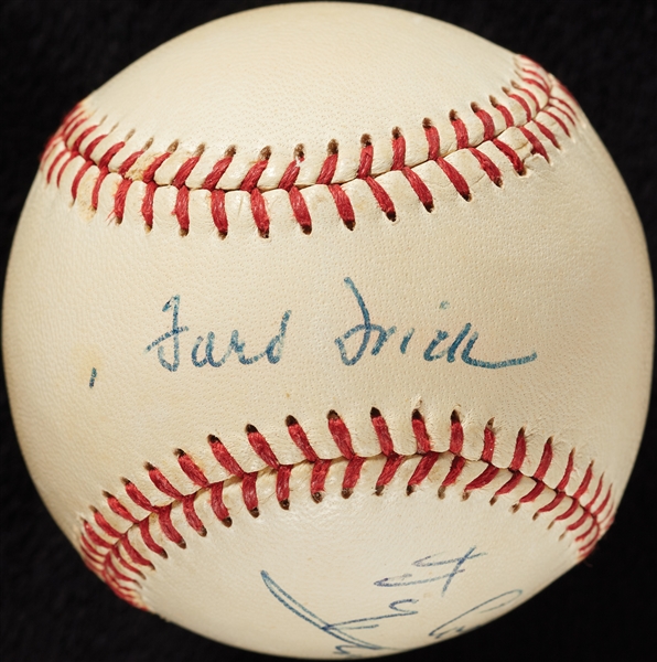 Ty Cobb & Ford Frick Dual-Signed OAL Baseball - Cobb Displays as Single-Signed (JSA)