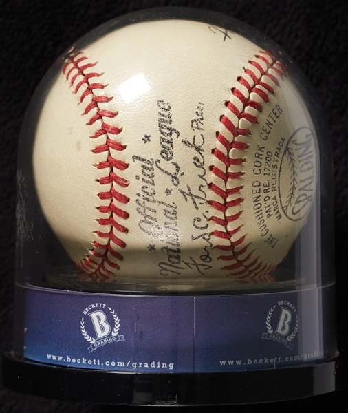 Stunning Babe Ruth & Mel Ott Dual-Signed ONL Baseball (JSA) (Ruth Graded BAS 7) (Ott Graded BAS 9)