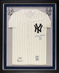 Mickey Mantle Signed Yankees Flannel Mitchell & Ness Jersey in Frame "No. 7 1956" (Graded PSA/DNA 9)