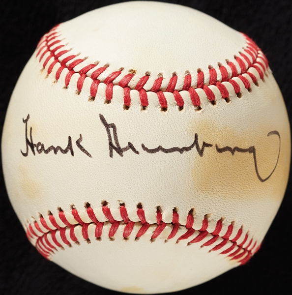 Hank Greenberg Single-Signed Rawlings Baseball (JSA) (Graded BAS 10)