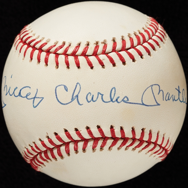 Mickey Charles Mantle Single-Signed OAL Full-Name Baseball (PSA/DNA) (BAS)