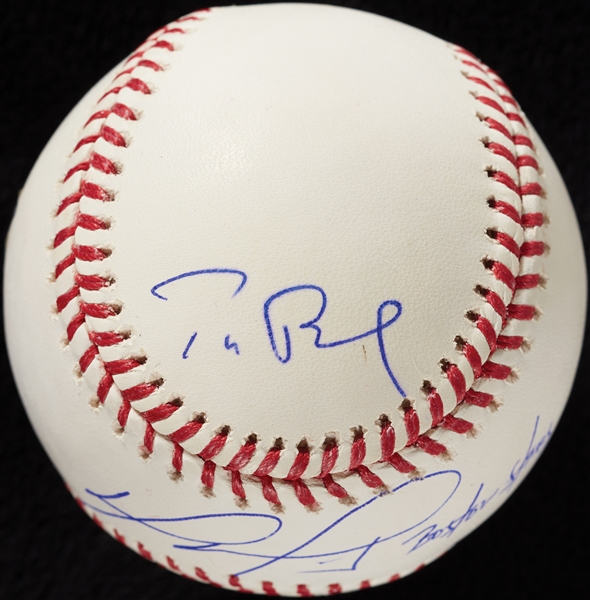 Tom Brady, David Ortiz & Larry Bird Signed OML Baseball Boston Strong (MLB) (Fanatics)