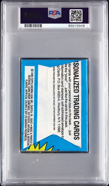 1980 Topps Baseball Wax Pack (Graded PSA 8)