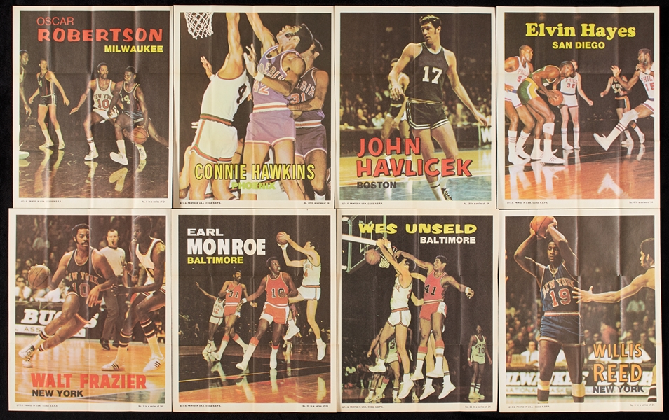 1970 Topps Basketball Poster Insert Set, Three Slabs (24)