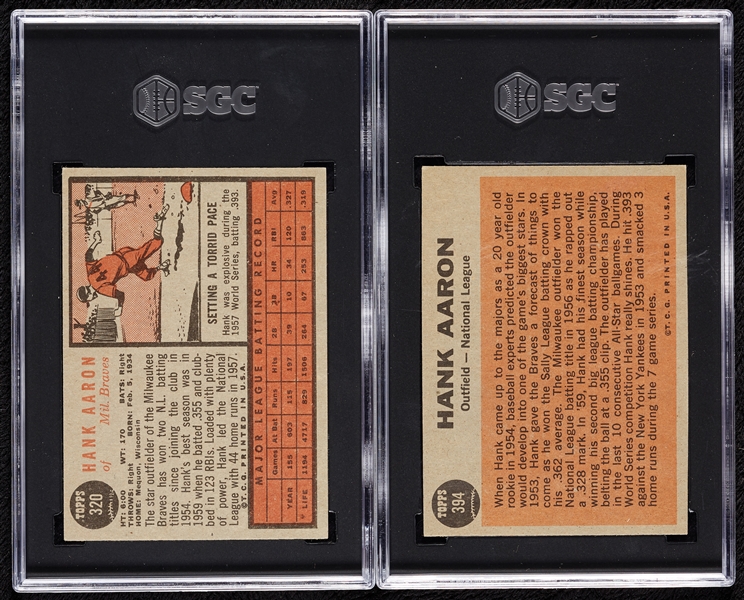 1962 Topps Hank Aaron SGC-Graded Pair (2)