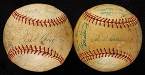 1958 & 1961 Milwaukee Braves Team-Signed Baseballs (2)