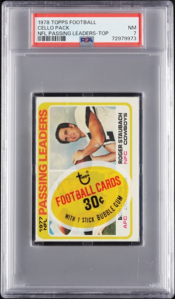 1978 Topps Football Cello Pack - NFL Passing Leaders Top (Graded PSA 7)