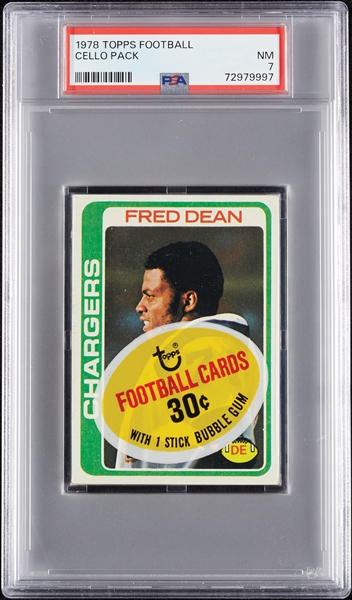 1978 Topps Football Cello Pack - Fred Dean Top (Graded PSA 7)