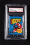 1977 Topps Hockey Wax Pack in 1976 Wrapper (Graded PSA 8)