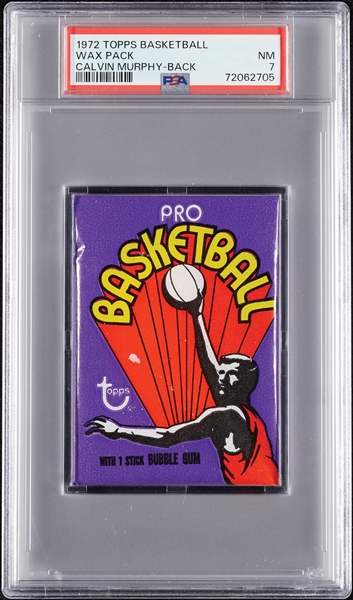 1972 Topps Basketball Wax Pack - Calvin Murphy Back (Graded PSA 7)