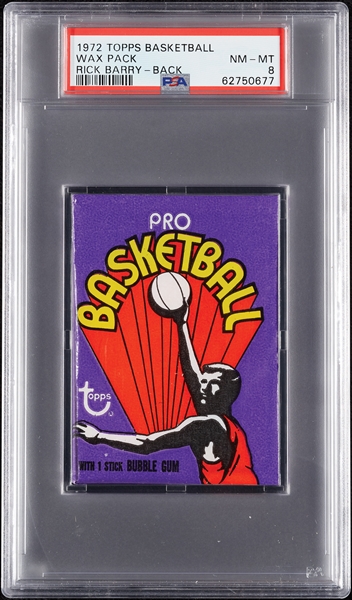 1972 Topps Basketball Wax Pack - Rick Barry Back (Graded PSA 8)