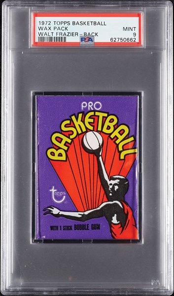 1972 Topps Basketball Wax Pack - Walt Frazier Back (Graded PSA 9)