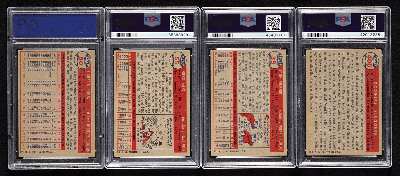 1957 Topps PSA-Graded HOFers with Frank Robinson RC PSA 4 (4)