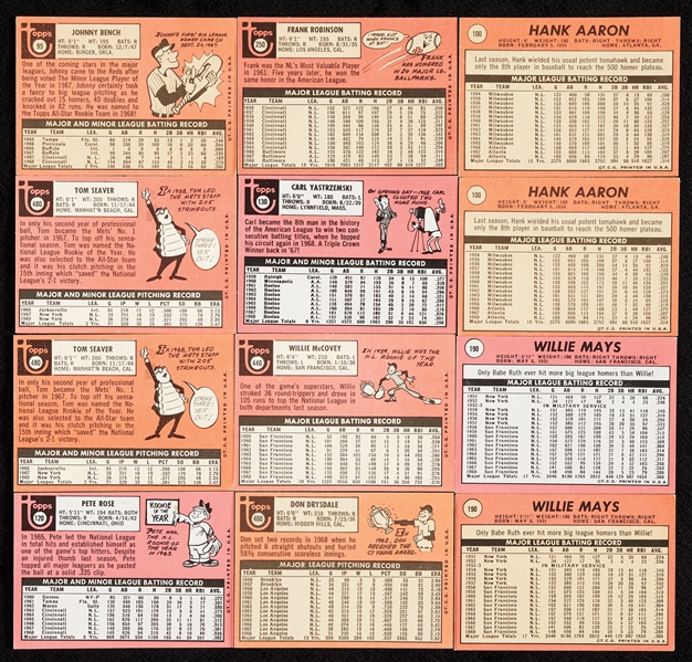 1969 Topps Baseball Partial Set With 42 HOFers, Stars and Rookies (550)