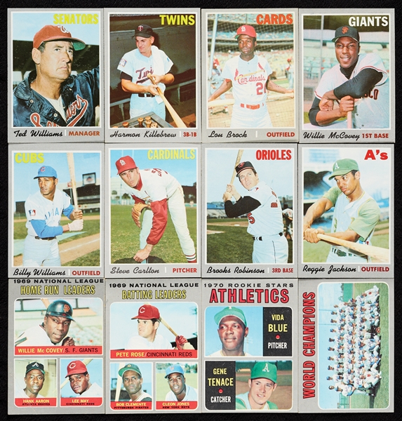 1970 Topps Baseball Partial Set With 18 HOFers, Stars and Rookies with Munson SGC 2 (270)