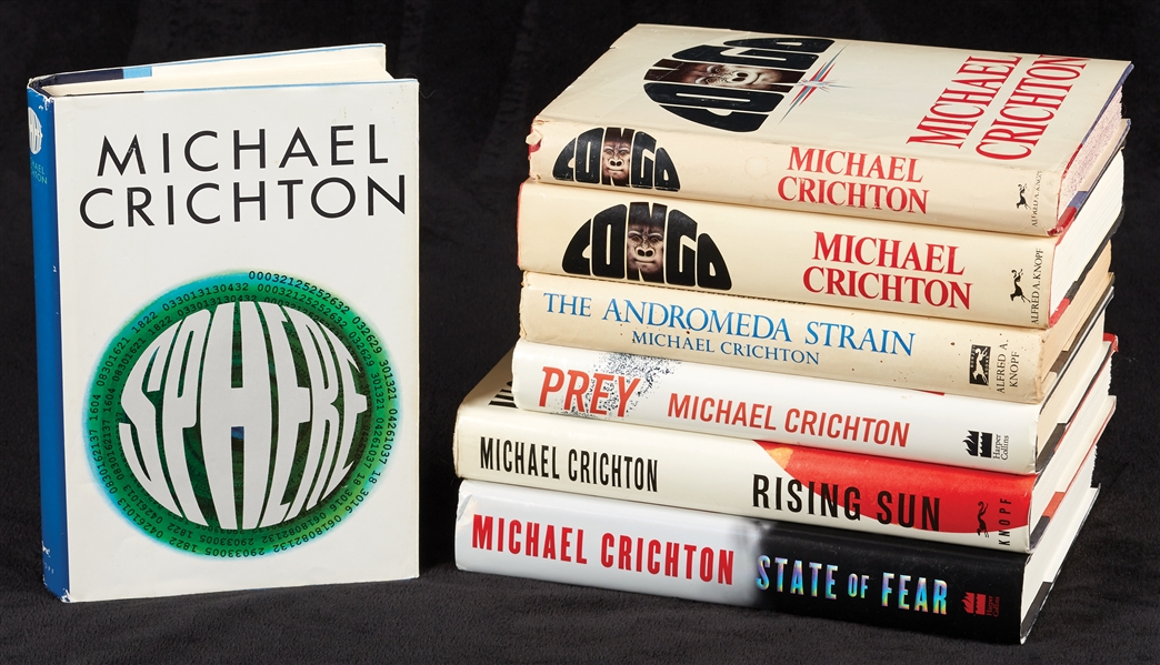 Michael Crichton Signed Books Group with Congo (7)