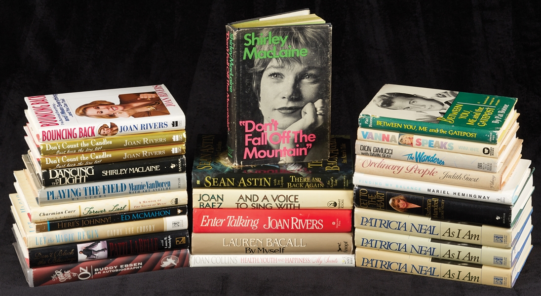 Entertainment Related Signed Books Group with Bacall, Joan Rivers, Joan Collins (25)