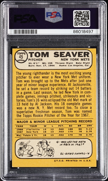 1968 Topps Tom Seaver No. 45 PSA 7