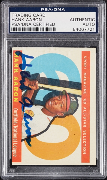 Hank Aaron Signed 1960 Topps All-Star No. 566 (PSA/DNA)