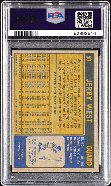 1971 Topps Jerry West No. 50 PSA 8