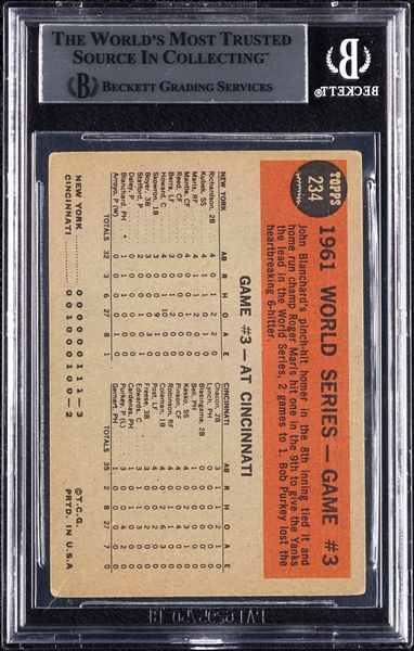 Roger Maris Signed 1962 Topps World Series Game 3 No. 234 (BAS)