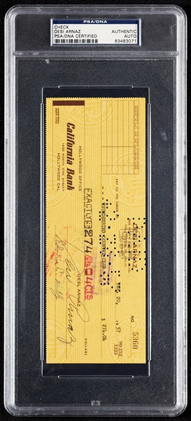 Desi Arnaz Signed Check (1957) (PSA/DNA)