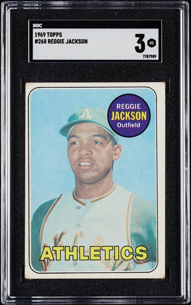 1969 Topps Reggie Jackson RC No. 260 SGC 3