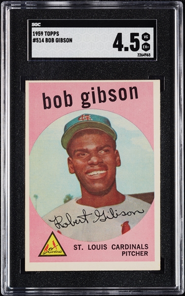 1959 Topps Bob Gibson RC No. 514 SGC 4.5