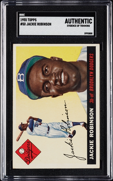 1955 Topps Jackie Robinson No. 50 SGC Authentic