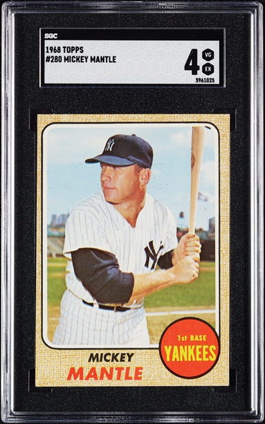 1968 Topps Mickey Mantle No. 280 SGC 4