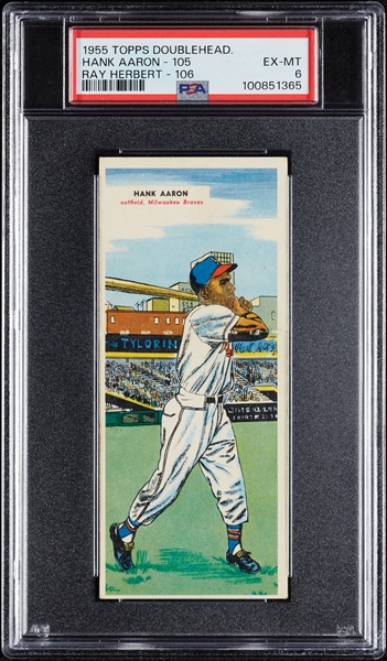 1955 Topps Doubleheader Hank Aaron/Ray Herbert No. 105/106 PSA 6